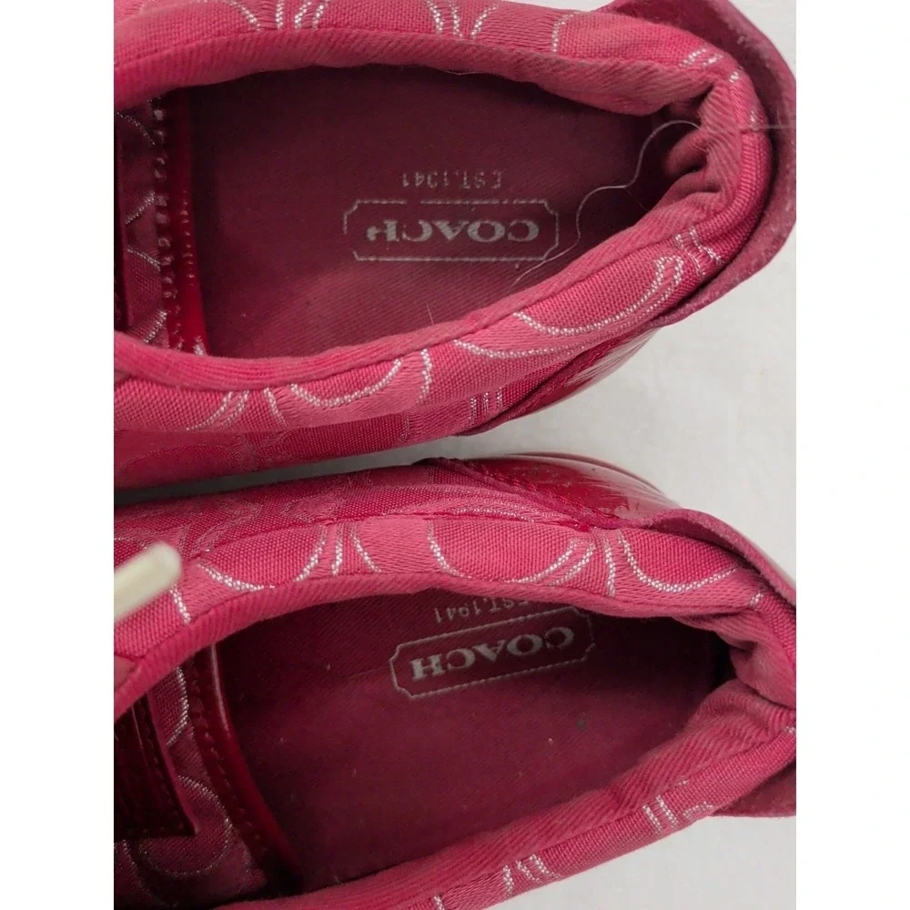 Coach Signature Pink/ Red Low Top Sneakers‎